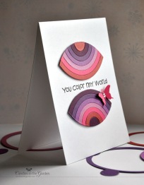 Moxie Fab World Tuesday Trigger: Honoring Ombre. @Spellbinders Circle Dies and Coloured paper. ©Candles in the Garden